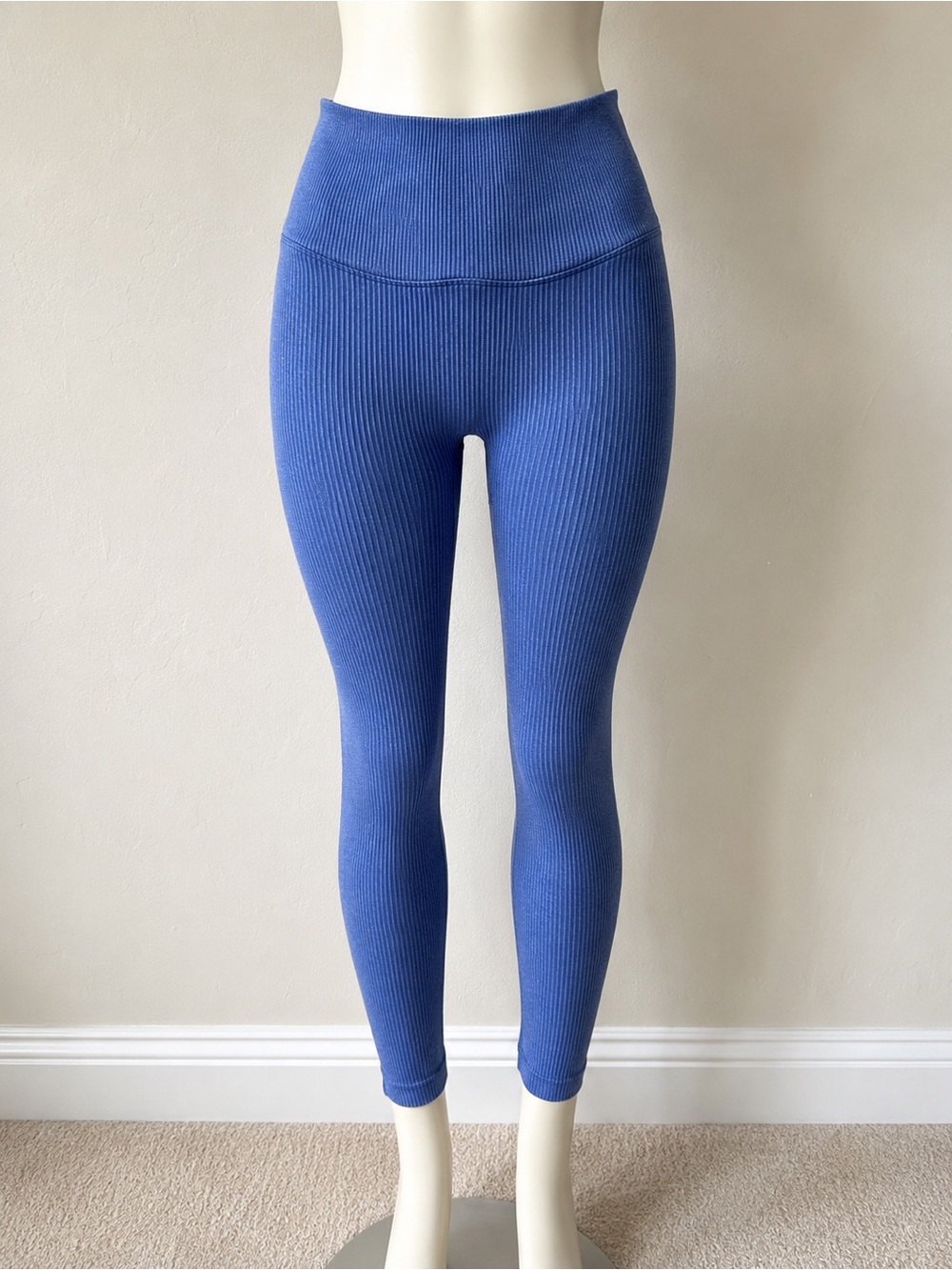 Balance Athletica Ribbed High-Waisted Leggings – Blue – Size Small